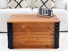Truhe Table Basse Bois Massif Table de Salon Truhentisch Caisse/Vintage