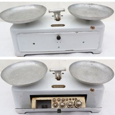 BALANCE DE MENAGE POUR CUISINE FORCE 5KG METAL EMAIL BLANC PLATEAU ALU + POIDS