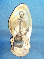 ancien souvenir   Bord de Mer,coquillage, encrier,thermomètre