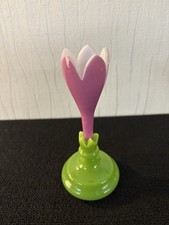 Flacon à parfum bouchon fleur en opaline cristal de Saint Louis