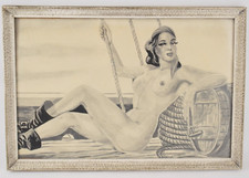 ANCIEN DESSIN NU FEMININ