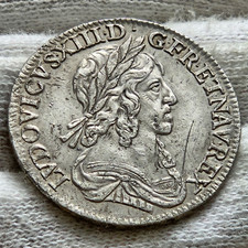 Monnaie, France, Louis XIII, 1/4 Ecu, 2eme poinçon de Warin, 1642 A, argent, R2