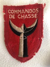 Militaria patch tissu ancien commando de chasse état d'usage
