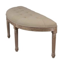 Banc beige marron bois 125x41x48cm