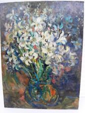 SOURDILLON Berthe (1895-1976) "GRAND BOUQUET DE LYS BLANC" Huile sur toile -1935
