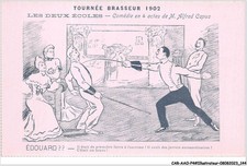 CAR-AAOP4-0358 - ILLUSTRATEUR - DEUX HOMMES, UNE SEANCE ESCRIME.TOURNE BRASSEU