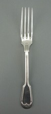 Fourchette de table en métal argenté, ERCUIS France, modèle Filet (Chinon).