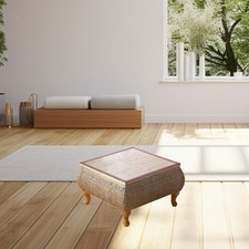 Table basse en rotin, Table de sol de Style Vintage pour jardin et repas en