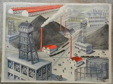 Affiche SCOLAIRE Rossignol Tableaux De Géographie CE 59/60 l Usine...