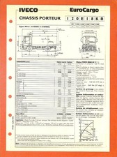 IVECO TRUCKS / EUROCARGO PORTEUR  TYPE 120E18KR / FICHE TECHNIQUE de 1995