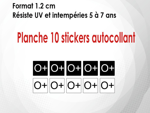 Autocollants sticker 1 2 - 10, (1,2