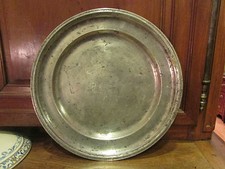 ancien grand plat en etain
