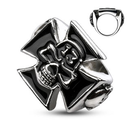 Bague skull acier - bague,