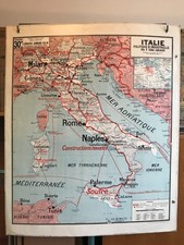 Carte Affiche scolaire Vidal Lablache n°30 Italie