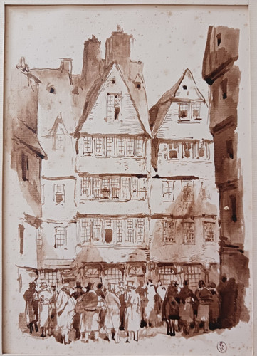 Lavis bistre école - lavis, de