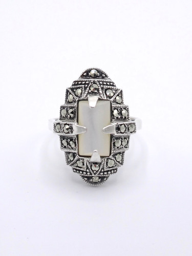 Bague art déco argent - bague,