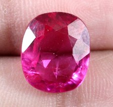 Tourmaline rubellite rose naturelle 7,15 ct coussin pierre précieuse certifié...
