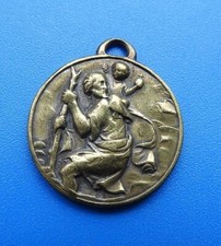 #6401#Jolie médaille religieuse St Christopher/ PLAQUE PLAAT / CALTEX/ En bronze