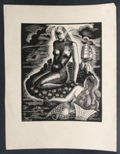 Bois gravé vers 1930 Colette