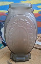 Muller Frères Lunéville Vase Art Déco Verre Moulé Pressé