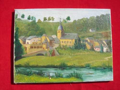 Ancien tableau toile signe - toile,