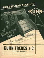 Publicité ancienne presse-ramasseuse matériel agricole 1955 issue de magazine
