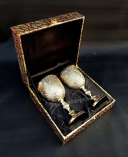 Tasse à vin design gravé vintage pack de 2 gobelets en laiton gravés personna...