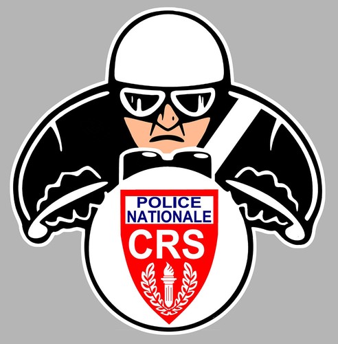 Autocollant motard crs police - motard,