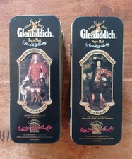 2 Miniatures Mignonette Glenfiddich Pure Malt Clan Murray Sutherland Boîte Métal
