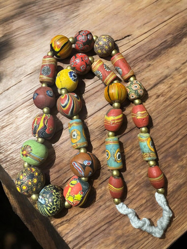 Collier perles verre - de,