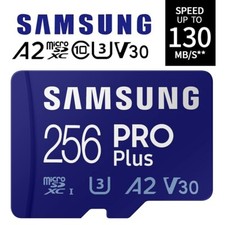 Carte Mémoire Micro SD Samsung PRO Plus 256Go SDXC UHS-I A2 U3 Class 10 130MB/s