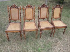 Ancien fauteuil victorien en chêne sculpté à la main ensemble sièges salle à manger chaises en bois