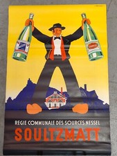 Ancienne affiche publicitaire sources Nessel Soultzmatt d'Alsace de Falcucci
