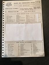 Fiche Technique 1975 RENAULT 6 R1180 Carburateur SOLEX 32 PDIS-3   N•3611C