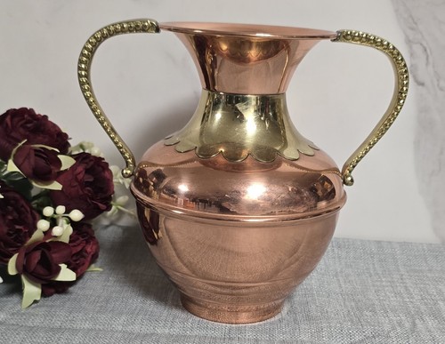 Joli vase cuivre anses - vase,