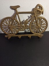 Porte clé mural/ Porte torchons en bronze vélo de course