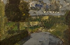 Poul Ekelund (1921-1976), Danemark. Huile à bord. Paysage moderniste. 1960s.