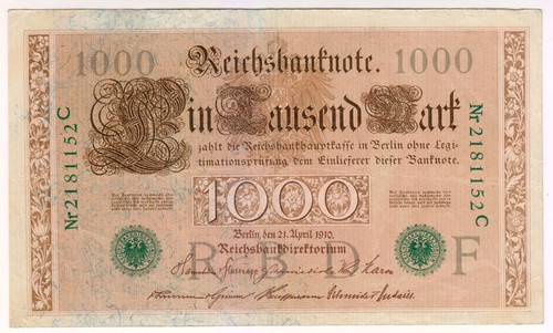 1910 allemagne 1000 mark - 1910,