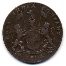 (3430) Indes orientales britanniques 1 keping, 1219 (1804) (East India Company )