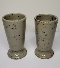 Paire De Mazagrans En Grès Émaillé Hauteur 12cm Diamètre 6cm