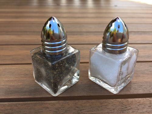 Cube salt pepper shaker set - &,
