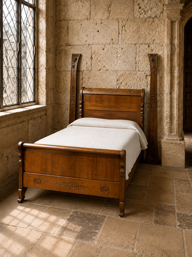 Lit bateau noyer - lit,