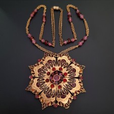 Rare ! Gripoix for Chanel, époque de COCO, Vintage 50s collier & Gros pendentif