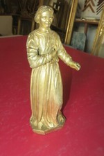 Statue Représentant Un Moine, époque 19ème, En Bois Doré.