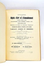 Catalogue de vente des objets