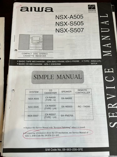 Aiwa nsx a505 - aiwa, nsx-s505