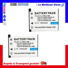 2x Batterie EN-EL10 / ENEL10 pour Nikon Coolpix S500, S510, S520, S570, S600