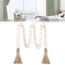 Perles bois avec pompons - perles,