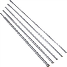 ENSEMBLE DE 5 FORETS TREPAN SDS + EXTRA LONGS 600 MM 8 / 10 / 12 / 16 / 20 mm