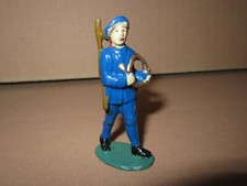 771P 1920'S Quiralu Figurine Soldat Chasseur Alpin Fanfare Cor H 6.4 cm Repeint